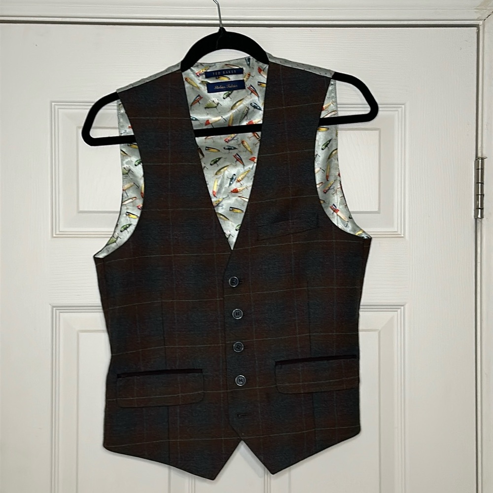 Ted Baker Tight Lines Collection Plaid Vest